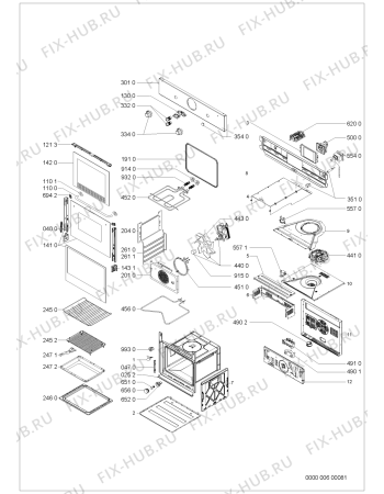 Схема №1 OBID10S (F092508) с изображением Дверца для плиты (духовки) Indesit C00317652