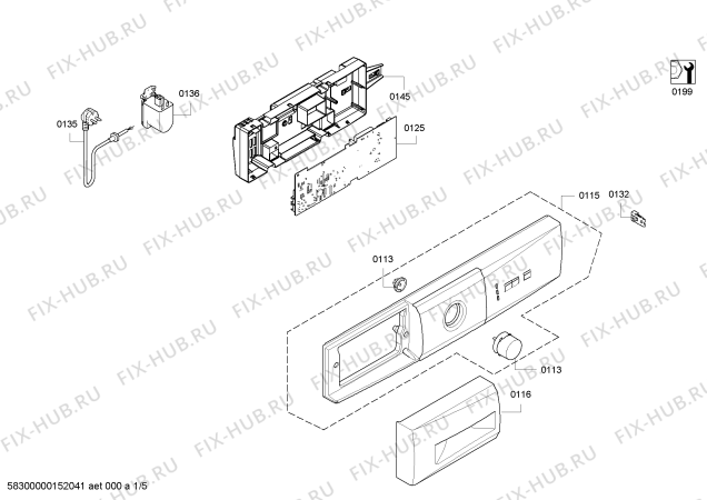 Схема №1 WFP801B7 с изображением Инструкция по установке и эксплуатации для стиральной машины Bosch 00723528