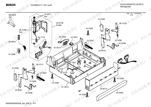 Взрыв-схема посудомоечной машины Bosch SGS8822 Exclusiv - Схема узла 05