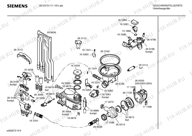 Взрыв-схема посудомоечной машины Siemens SE53731 - Схема узла 04