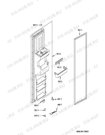 Схема №1 S20F RSS33-A/G с изображением Дверка для холодильника Whirlpool 481241610052