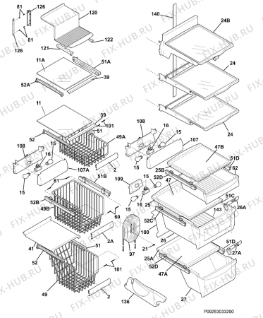 Взрыв-схема холодильника Husqvarna Electrolux QT5000FX7 - Схема узла Housing, inner