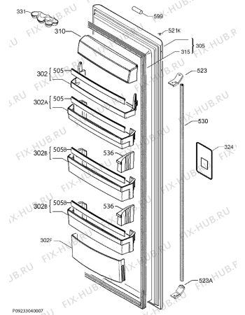 Взрыв-схема холодильника Aeg S84025KMW0 - Схема узла Door 003