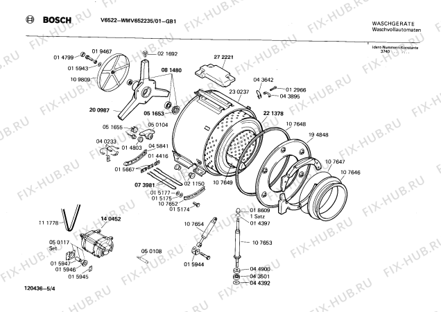 Взрыв-схема стиральной машины Bosch WMV652235 V6522 - Схема узла 04