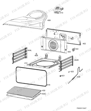 Взрыв-схема плиты (духовки) Aeg KEE542020M - Схема узла Oven