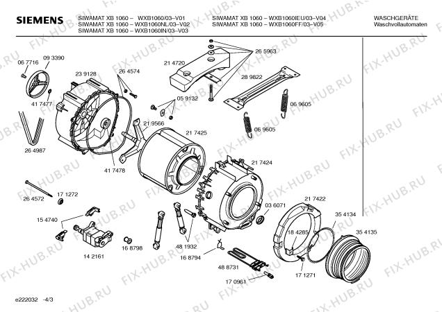 Схема №1 WXB1060IN Siemens WM 2000E с изображением Панель управления для стиралки Siemens 00365066