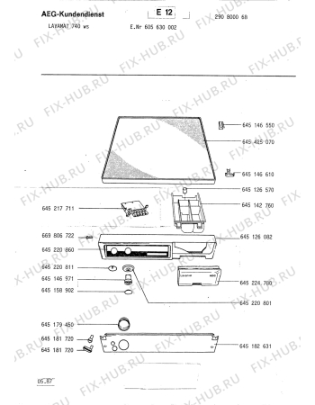 Схема №1 LAV740 WS с изображением Запчасть для стиральной машины Aeg 8996451468715