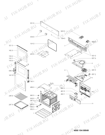 Схема №1 AKP 317/IX с изображением Панель для плиты (духовки) Whirlpool 480121104484