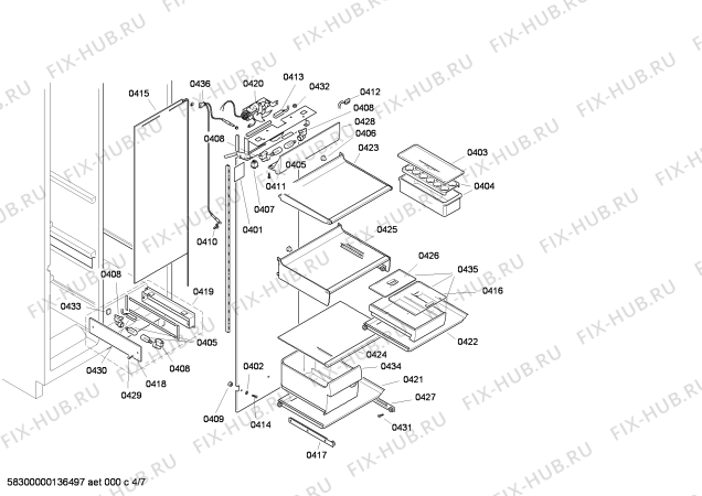 Схема №1 RX496290 с изображением Переключатель для холодильника Bosch 00614979