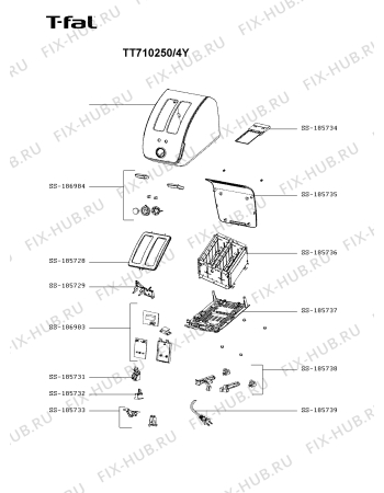 Схема №1 TT700115/4Y с изображением Запчасть для тостера (фритюрницы) Tefal SS-185733