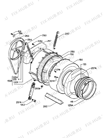 Взрыв-схема стиральной машины Zanussi FL1022C - Схема узла Tub and drum