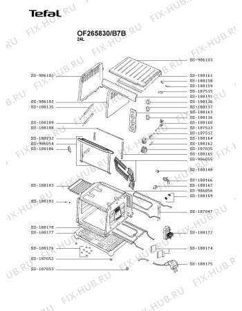 Схема №1 OF265830/B7B с изображением Дверка для духового шкафа Tefal SS-986054