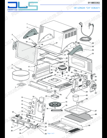 Схема №1 PANGOURMET EOB2071 "IL FORNAIO" с изображением Электропитание для плиты (духовки) DELONGHI 5011811371