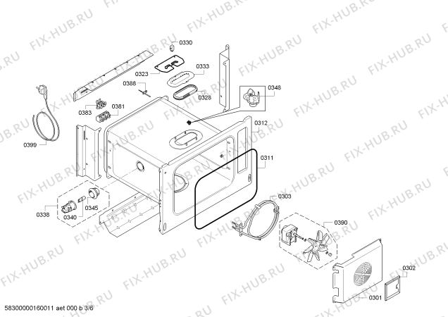 Взрыв-схема плиты (духовки) Bosch HBC38D754 - Схема узла 03