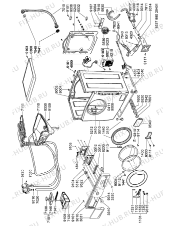 Схема №1 AWG 880 F с изображением Обшивка для стиральной машины Whirlpool 481246469109
