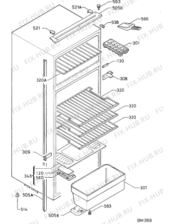 Взрыв-схема холодильника Zanussi ZI4280D - Схема узла Housing 001