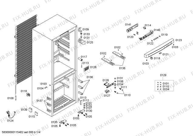 Схема №1 X5KXNSM401 с изображением Поднос для холодильной камеры Bosch 00448552