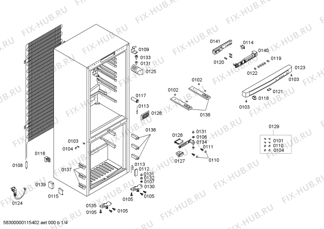 Схема №1 X5KXNSM401 с изображением Дверь для холодильной камеры Bosch 00239209