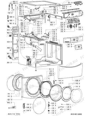 Схема №1 AWM 9000-GB с изображением Переключатель для стиралки Whirlpool 481241029167