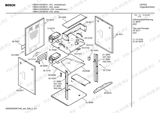 Схема №1 HBN410AGB с изображением Панель управления для духового шкафа Bosch 00299112