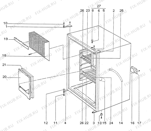 Взрыв-схема холодильника Electrolux RM2211-1 - Схема узла Housing 001