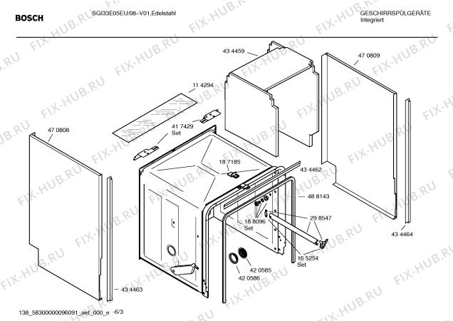 Схема №1 SGI33E05EU с изображением Краткая инструкция для посудомоечной машины Bosch 00590071