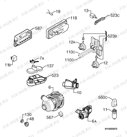 Взрыв-схема посудомоечной машины Privileg 864156_10976 - Схема узла Electrical equipment 268