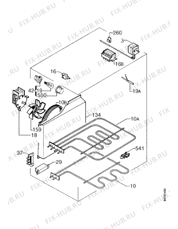 Взрыв-схема плиты (духовки) Juno JTS5410 - Схема узла Functional parts