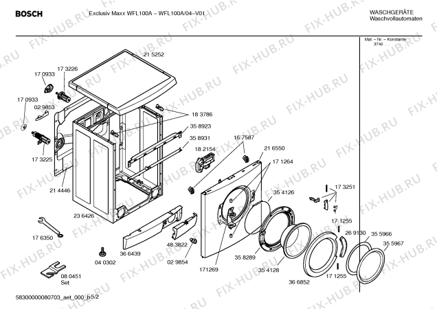 Схема №2 WFL100A Exclusiv Maxx WFL 100A с изображением Панель управления для стиральной машины Bosch 00367171