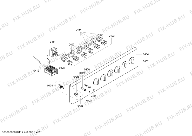 Взрыв-схема плиты (духовки) Bosch HSW422020L - Схема узла 04