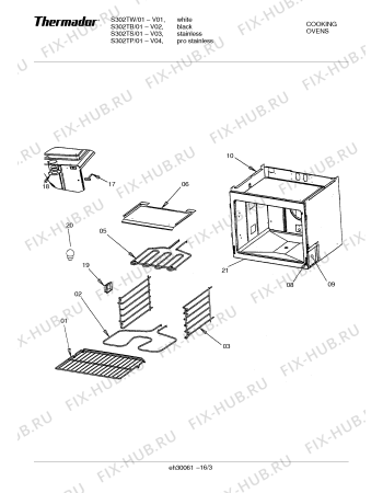 Схема №2 S302TB с изображением Клавиатура для плиты (духовки) Bosch 00368757