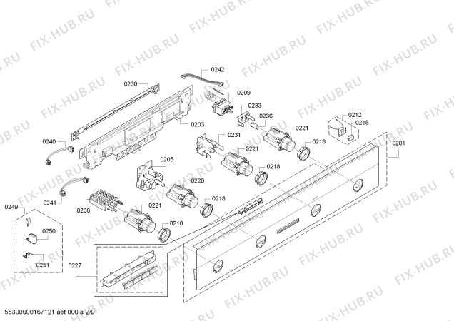 Схема №1 HB55NB550B с изображением Панель для плиты (духовки) Siemens 00743126