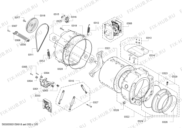 Схема №1 WM12Y7X0TR IQ800 с изображением Ручка для стиралки Siemens 00658185