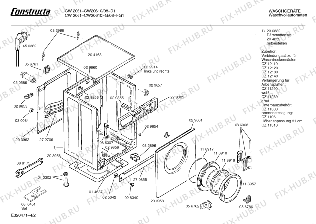 Взрыв-схема стиральной машины Constructa CW20610 CW2061 - Схема узла 02