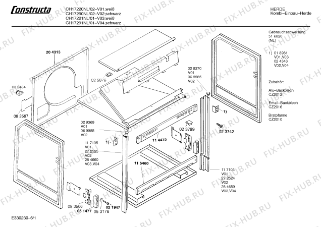 Схема №1 CH17220NL CH1722 с изображением Панель для электропечи Bosch 00282645