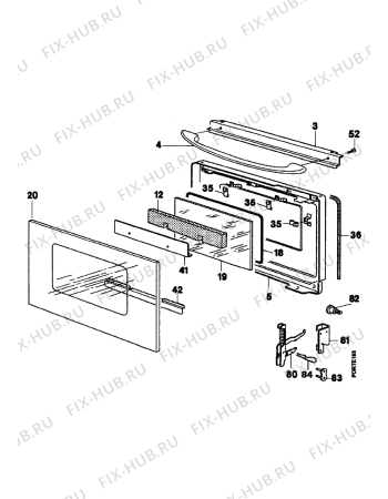 Взрыв-схема плиты (духовки) Electrolux EK6465/5 - Схема узла Upper door