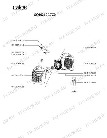 Схема №1 SO1010N0/7X0 с изображением Тэн для ветродува Rowenta CS-00096085