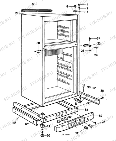 Взрыв-схема холодильника Electrolux Loisirs RGE400 - Схема узла Tub