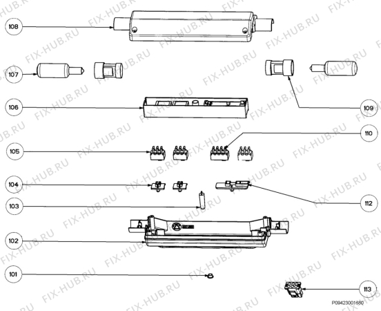 Взрыв-схема вытяжки Zanussi ZHC905X - Схема узла Section 2