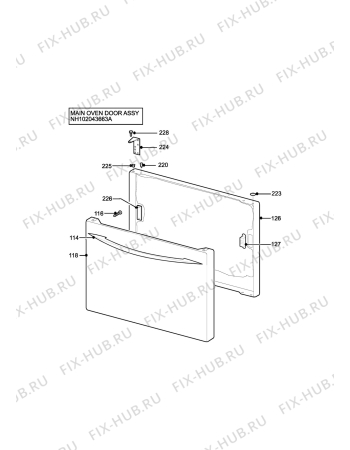 Взрыв-схема плиты (духовки) Electra EL303GR - Схема узла H10 Main Oven Door (large)