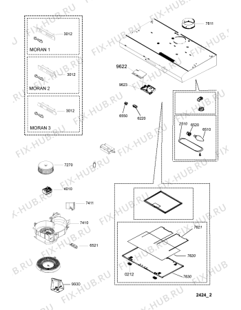 Схема №1 AKR 656 WH с изображением Монтажный набор для вытяжки Whirlpool 482000010276