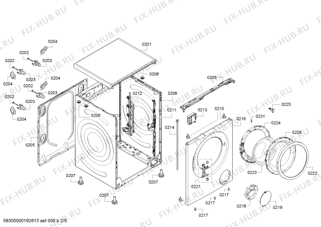 Схема №1 WAT24464IN с изображением Панель управления для стиральной машины Bosch 11027146