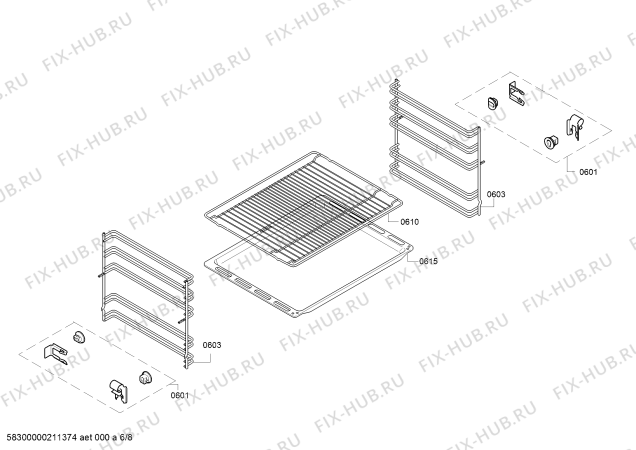 Взрыв-схема плиты (духовки) Bosch HLR390020 - Схема узла 06