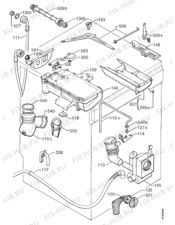 Взрыв-схема стиральной машины Aeg 1261 - Схема узла Hydraulic System 272