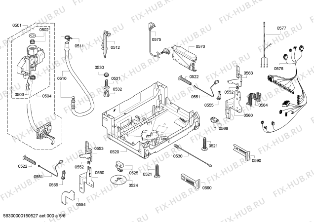 Схема №1 SBV65T50EU с изображением Передняя панель для посудомойки Bosch 00703525