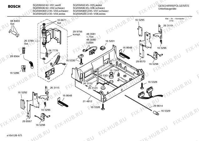 Взрыв-схема посудомоечной машины Bosch SGI59A06 - Схема узла 05
