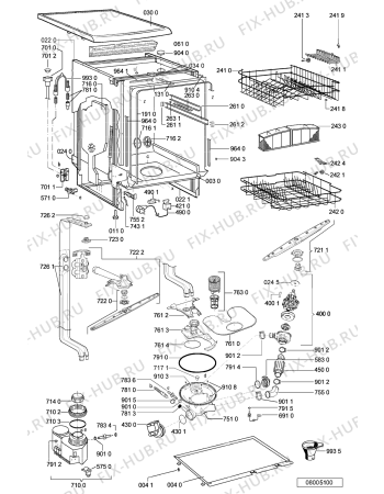 Схема №1 ADP 4300 WH с изображением Панель для электропосудомоечной машины Whirlpool 481245372769