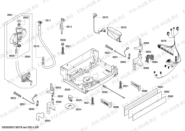 Схема №1 SN44T580SK с изображением Передняя панель для посудомойки Siemens 00672321