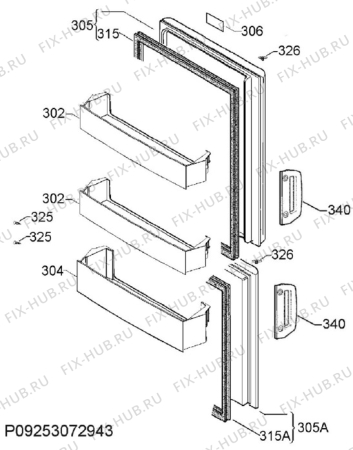 Взрыв-схема холодильника Electrolux EN3202JHW - Схема узла Door