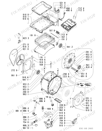 Схема №1 AWE 8723 с изображением Обшивка для стиралки Whirlpool 481245214465